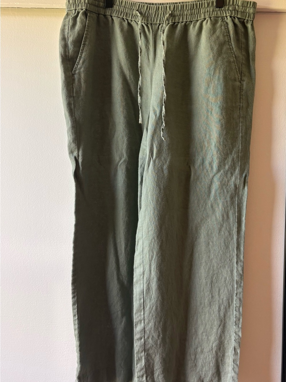 Linen Drawstring Casual Pants
